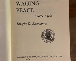 "Waging Peace", by Dwight D. Eisenhower, signed by the President