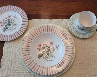 Lenox, The European Garden Collection, "Herbal Garden Millennium Edition" 36 pieces, 6 each Dinner plates, Saucers and cups, large rim Soup bowl, Salad plates