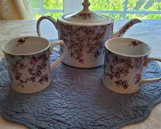Smithsonian "Cherry Blossoms" 3 pice tea set