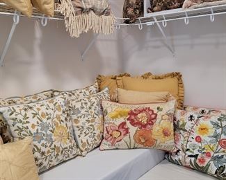Lovely decorative pillows:  Waverly, Pier One, etc