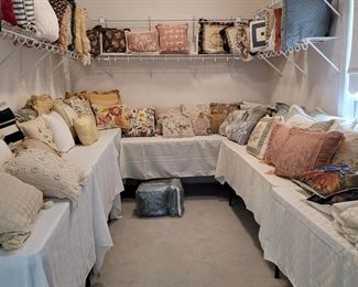 A room full of decorative pillows! 