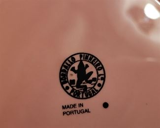Bordallo Pinheiro, made in Portugal, rose colored plates