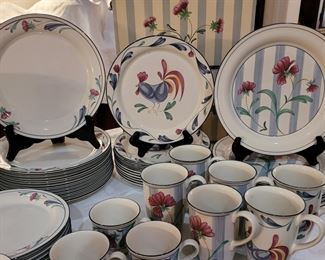 Lenox China Stone 'Poppies on Blue' over 100 pieces