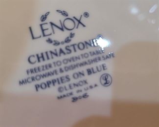Lenox China Stone 'Poppies on Blue' over 100 pieces
