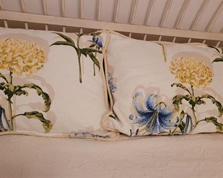 Close-up of Matlesse coverlet and decorative pillows