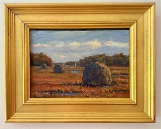 "Afternoon Light & Distant Sails," Oil on Board Signed Kevin Shea - 14.25" x 11.25"