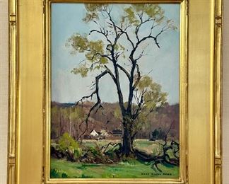 "Old Elm" Oil on Board, Signed Charles Curtis Allen - 19" x 23"