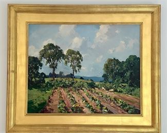 "Garden Rows" Oil on Canvas, Signed Charles Curtis Allen - 40" x 34"