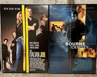 Framed Italian Job & The Bourne Identity Movie Posters