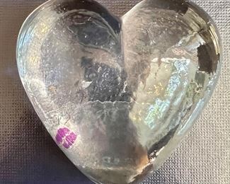 Simon Pearce Heart Paperweight