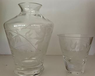 Etched Glass Bedside Carafe