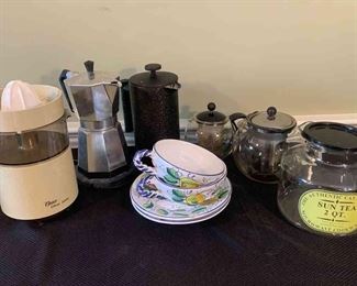 Assorted Drink Making Lot French Press, Tea, Juicer, Espresso 