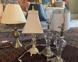 Assorted Lamp Lot Glass, MCM Style 