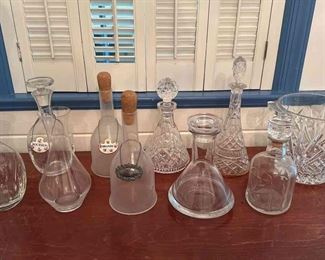 Assorted Size Decanters Bar Ware, Liquor, Decor