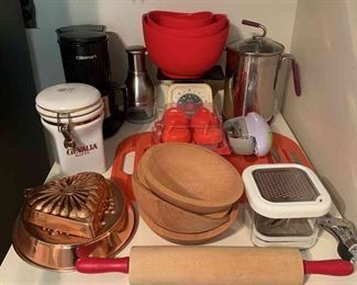 Kitchen Tool Assortment Kitchen Aid Boards, Cuisinart Coffee Maker, Baking