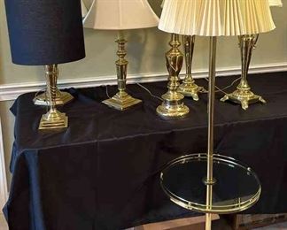 Lot Of Gold Lamps