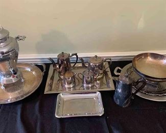 Metal Silver Trays, Coffee Pot  More Oneida, Le Boulevard 