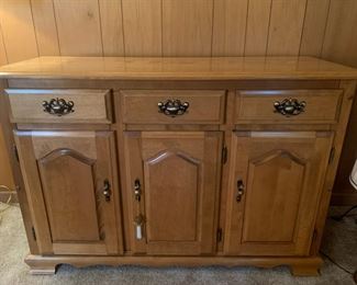 Vintage Candel Blonde Wooden Cabinet Table Cassette Mystery Lot 