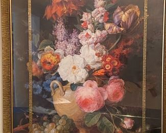 Classic print in large frame