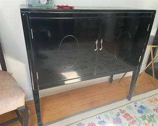 Black lacquer storage cabinet for Player piano rolls