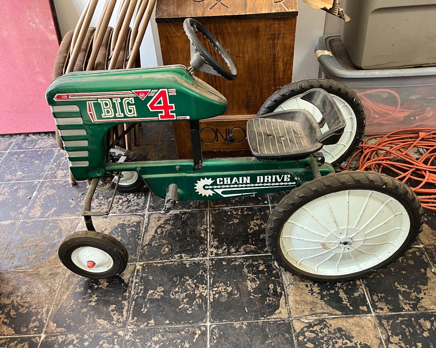 AMF Big 4 pedal tractor, missing engine