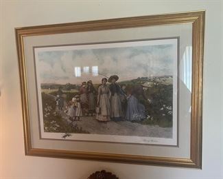 Berry Pickers framed print