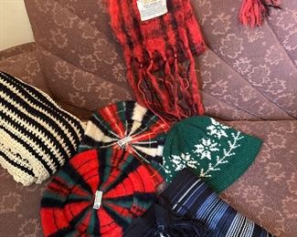 Vintage hats from Scotland, mohair scarf