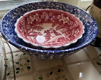 Currier & Ives punch bowls