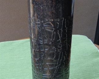 Modernist silver plate vase