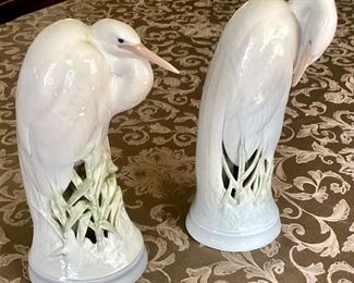 Royal Copenhagen egret / heron figurines