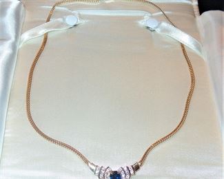 14K with sapphire and diamonds