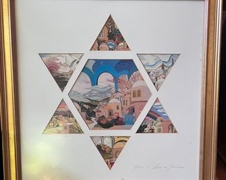 Peace and Love Over Jerusalem lithograph signed by artist