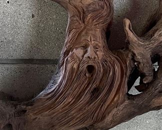 Carved driftwood art