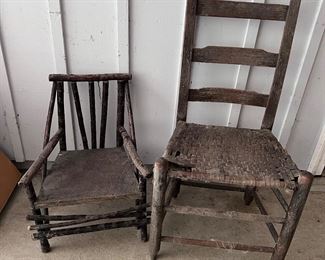 Antique primitive chairs