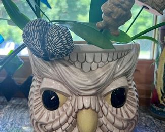 Ceramic owl planter