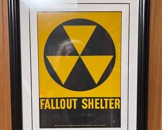 Framed fallout shelter poster