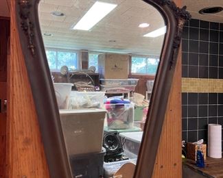 Antique wood framed mirror