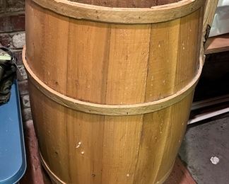 Large wooden bucket
