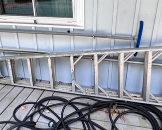 20' ladder and garden hoses