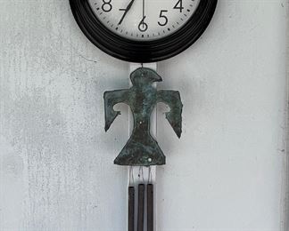 Clock and southwestern wind chime