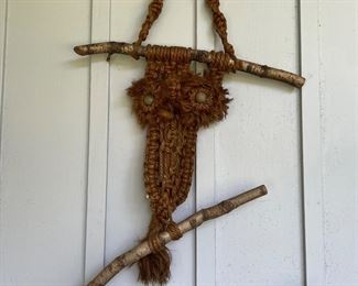 Macrame owl wall hanging