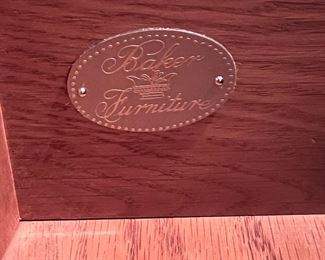 Tall Oval/Cylinder Burl Wood One Drawer Neoclassical Style Centre Cabinet by Baker Furniture..
