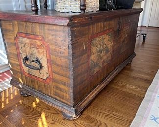 Antique Painted Tryolean Chest/Trunk- Folk Art Style (Early 19th Century-Scandinavian).. Swedish.