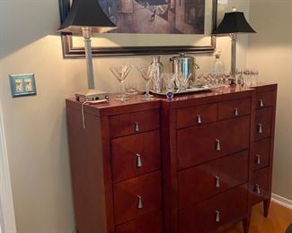 Michiel Vanderbyl  For Baker Archetype Chest Dresser

Archetype Collection 

13 Dovetail Drawers and 6 Legs 

55 3/4” Width
20 1/4” Depth
42” Height 