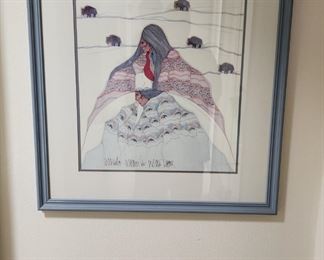 Vintage Framed Signed Amado Pena Print