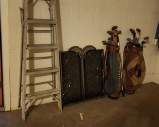6 foot Ladder & Golf Clubs
