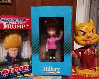 Trump Troll, Hillary, & ASU Sun Devil Bobble Heads