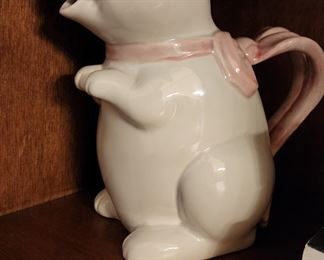 Vintage Fitz and Floyd White Bunny Rabbit Pitcher