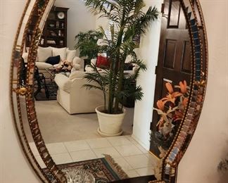 Vintage faceted mirror with mosaic 1970