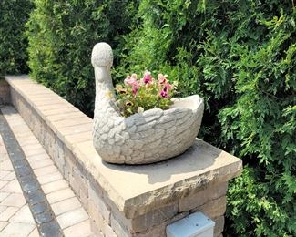 Pair of concrete Swan planters $150 each